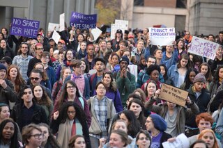 Hundreds of students marched around SU and SUNY-ESF demanding that both campuses be a safe space.